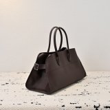 Top Quality The Row EW Margaux Leather Llain Weave Bag