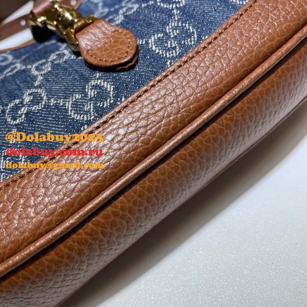 Beige/Ebony Fake Gucci Jackie 1961 mini shoulder 637092 bag