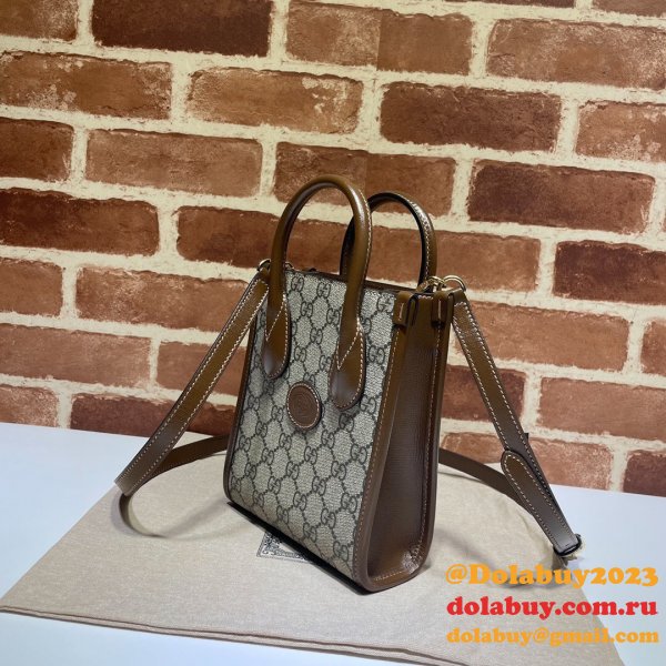 Shop Now Gucci Replica Mini tote bag with Interlocking G 671623 GG Supreme