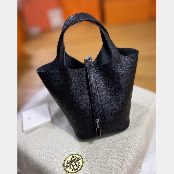 Buy Hermes Replica Handbags Picotin Black Bag