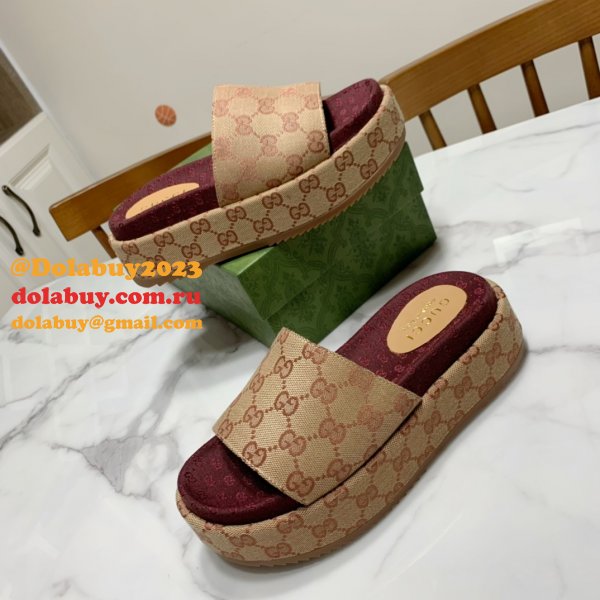 Canvas Slippers Replica Gucci Best High Quality Shoes