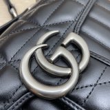 Gucci Designer Copy GG Marmont Matelassé 446744 Black Bag