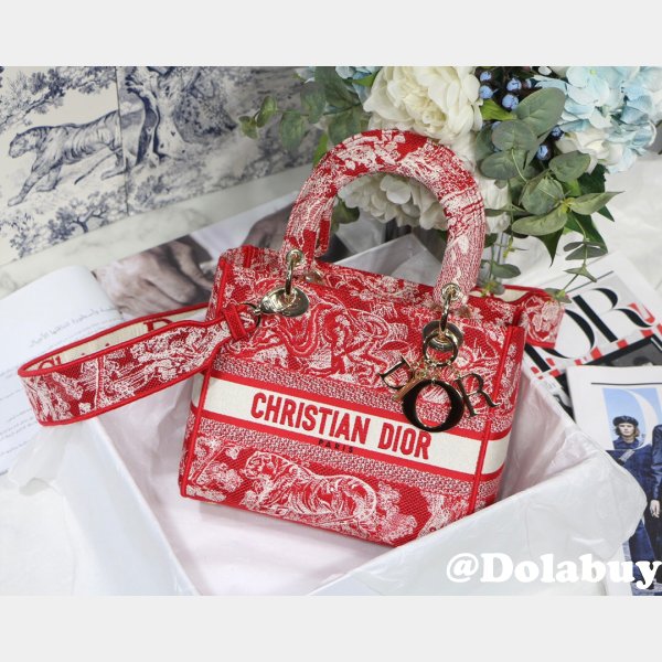 Lady Copy Christian Dior 24cm Red Bag UK for sale