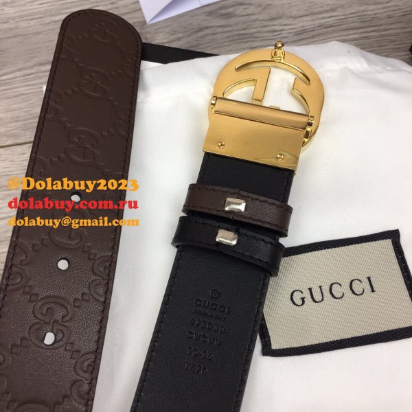 Fake Gucci 37MM Double G leather Replica belt