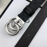 Gucci Belt With Double G Buckle 38mm-2 Black Fake