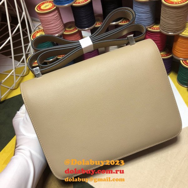 Hermes Constance Bag 23cm Epsom Leather Apricot