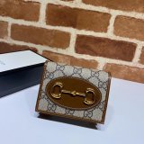 Top Quality Gucci Beige Fake 1955 Horsebit card case 621887 wallet