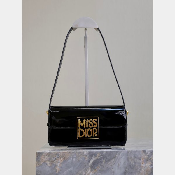 7 Star Miss Dior Graffiti patent leather shoulder bag