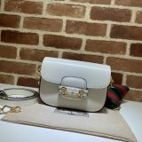 White Replica Gucci Horsebit 1955 mini 658574 bag