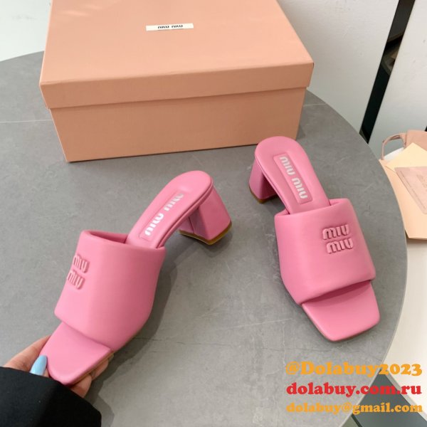 Miu Miu Replica Bread Slippers Heel Sandals Shoes