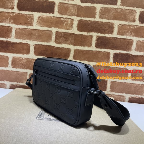 GG Crossbody Knockoff Gucci Rubber-effect 771293 Black Bag